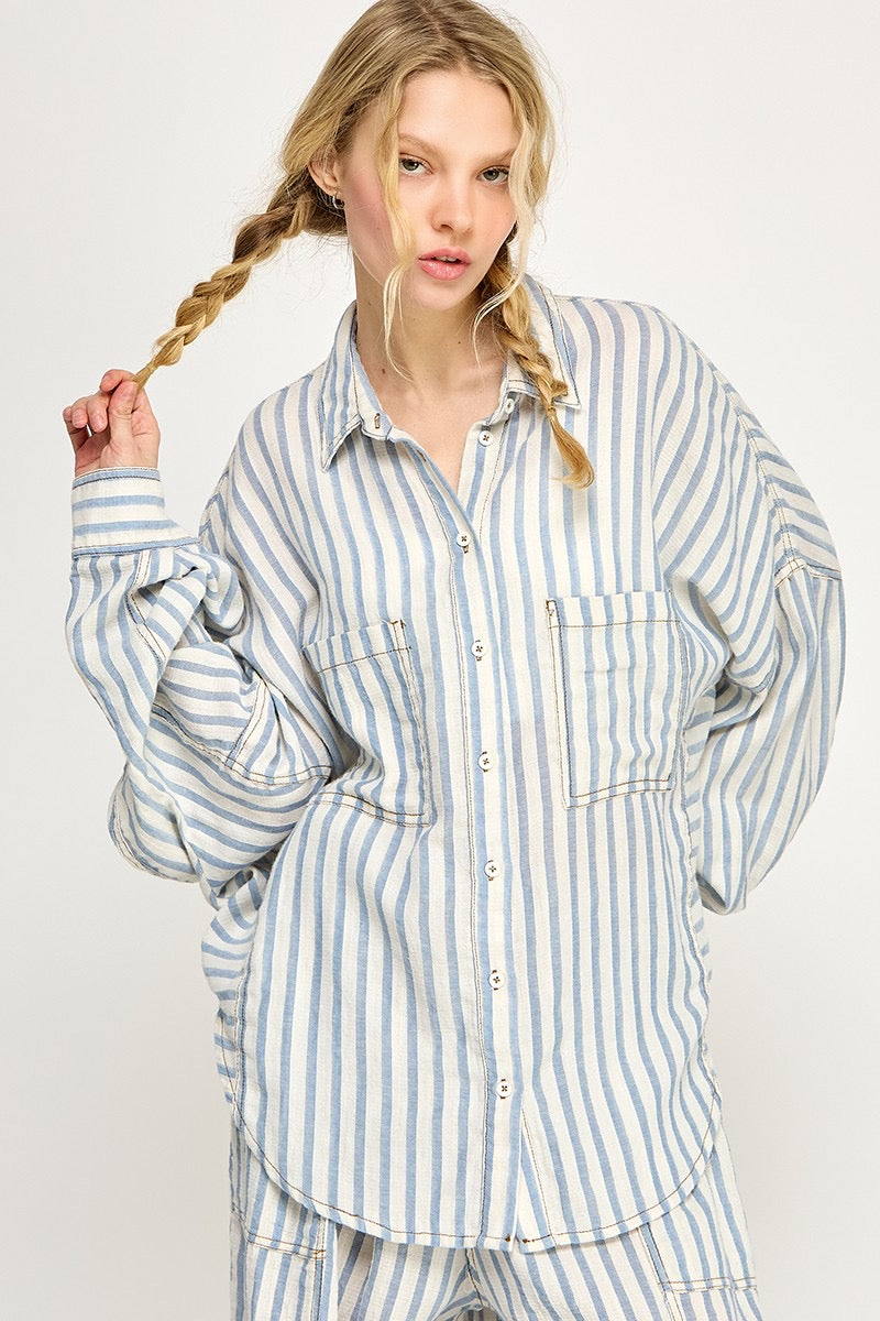 Lounge Comfort Stripe Oversize Shirt