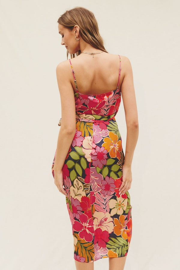Hibiscus Wrap Midi Dress (FINAL SALE)