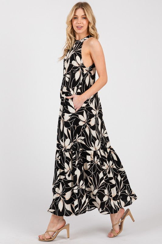Halter Tiered Maxi Dress