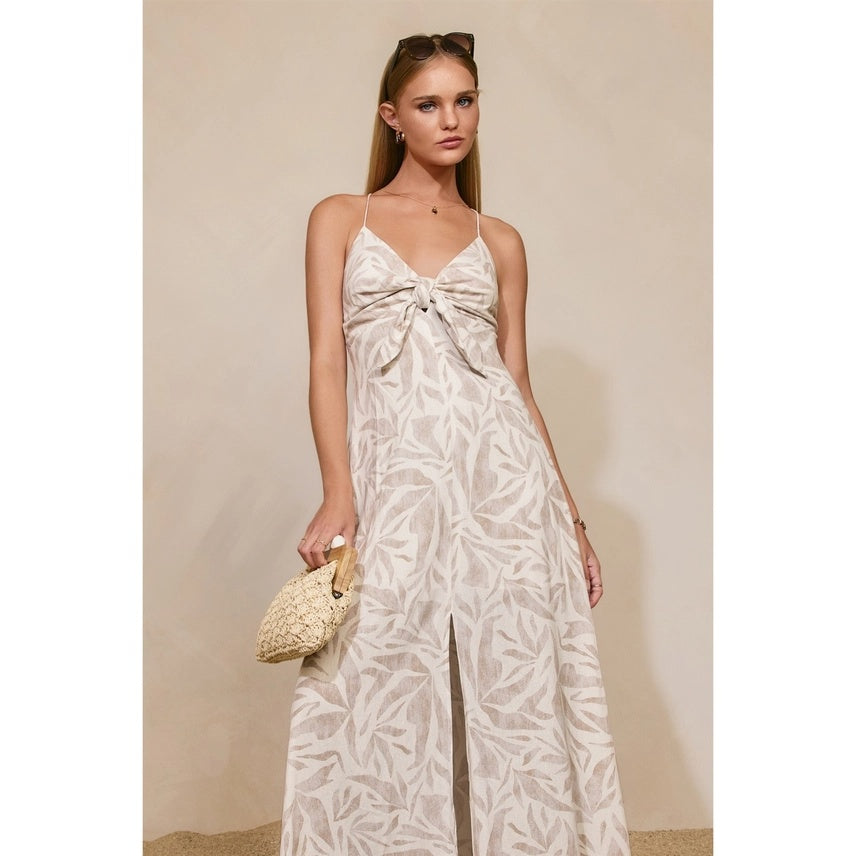 Driftwood Dreams Tie Front Maxi Dress