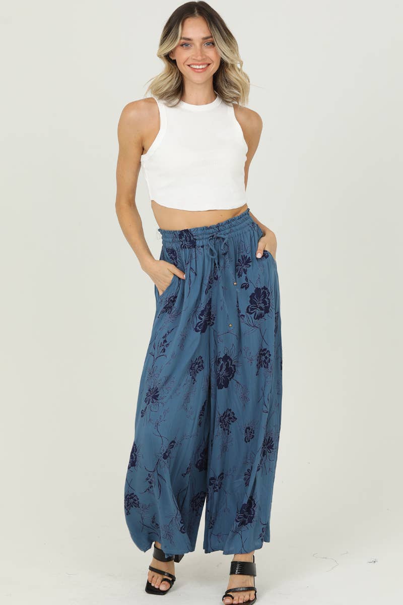 Drawstring Wide Leg Pants