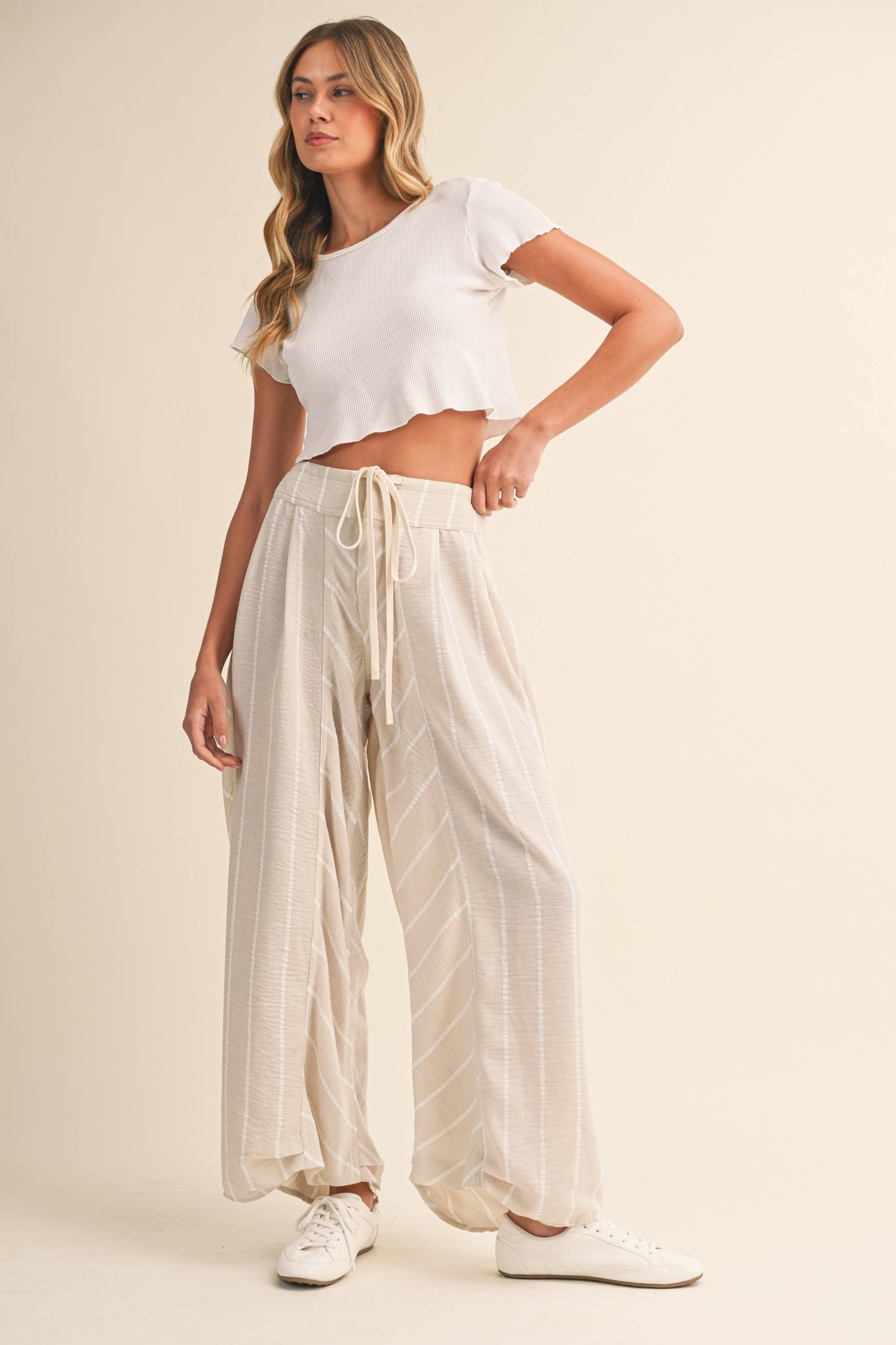 Multi Stripe Wide Leg Pants