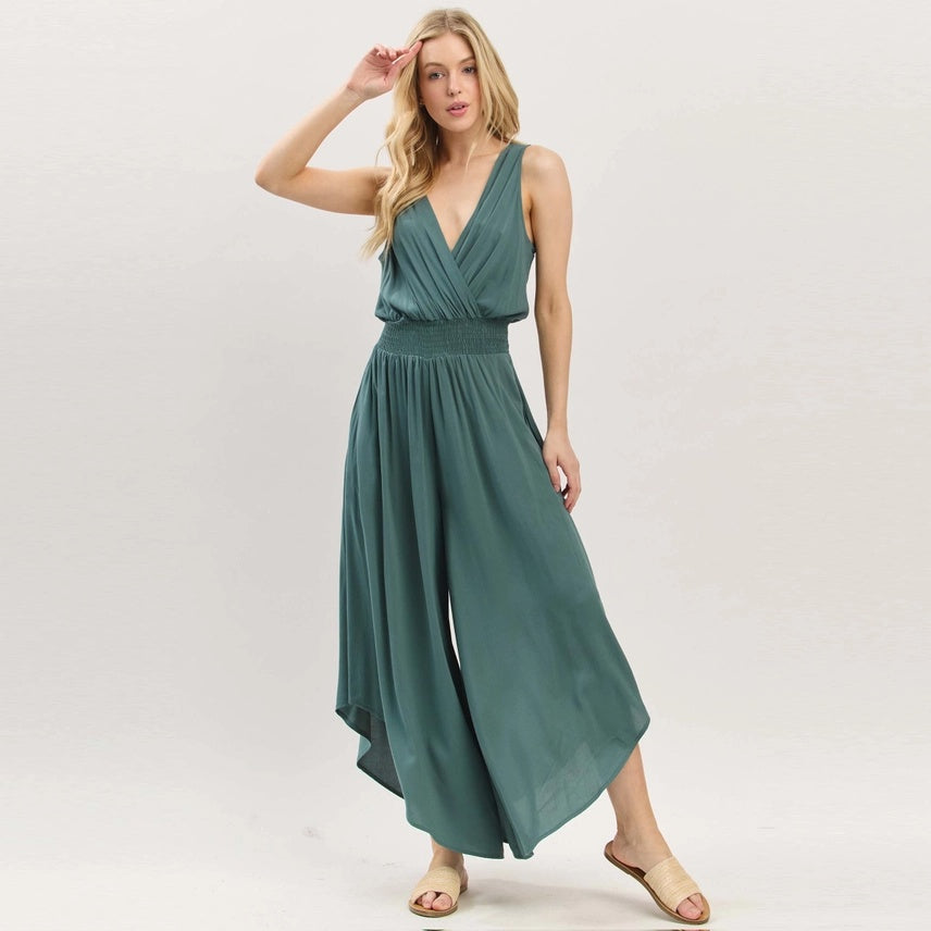 Surplice Smock Waist Jumpsuit (RESTOCK)
