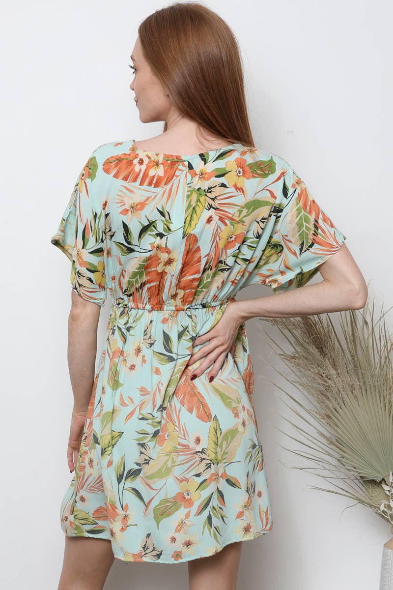 Tropical Kimono Dress