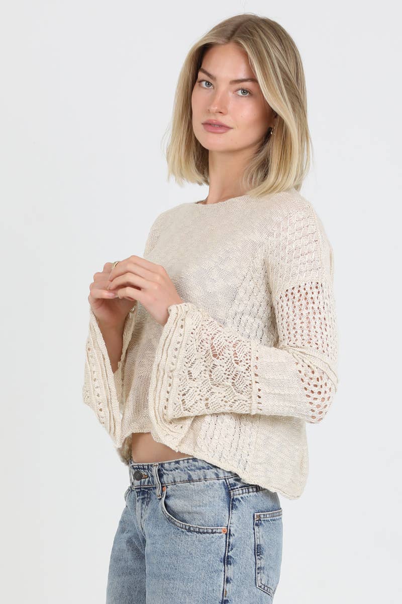Lightweight Flare Sleeve Sweater