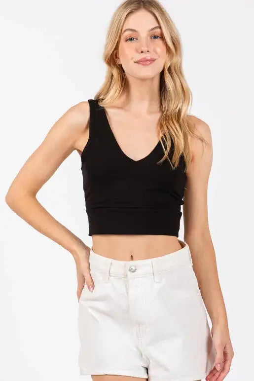 Double Layered Crop Tank Top