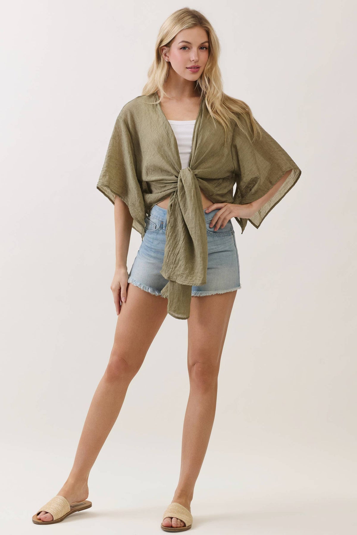 Open Front Tie Cardigan