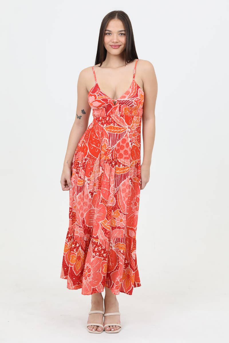 Sangria Tie Back Maxi Dress