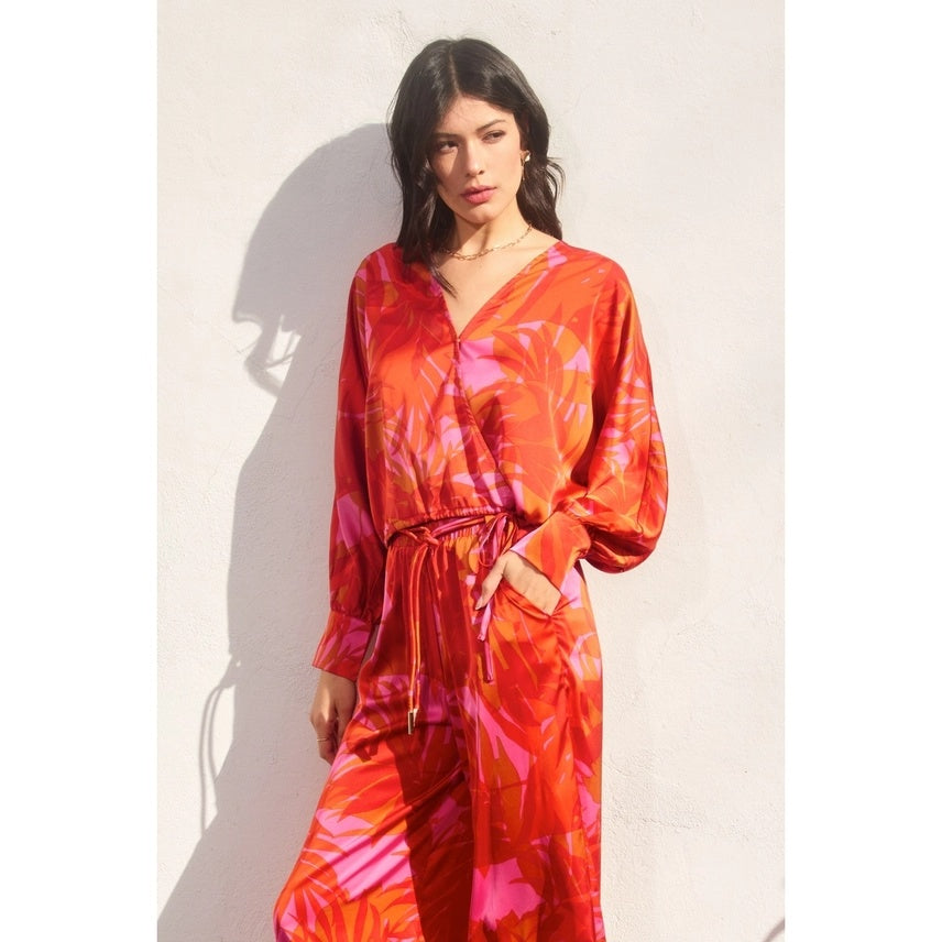 Scarlet Flame Surplice Top