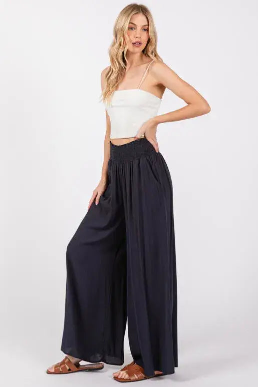 Heavy Gauze Wide Leg Pants