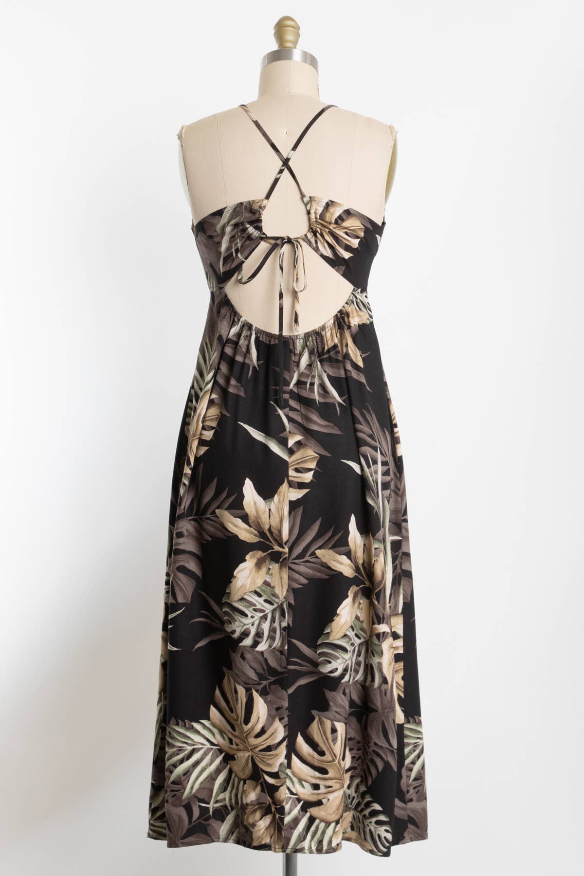 TROPICAL PRINT CAMI MIDI DRESS