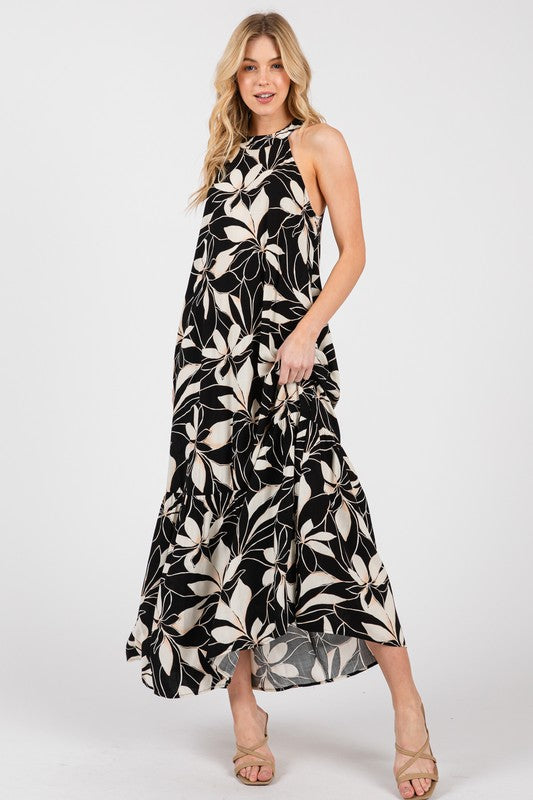 Halter Tiered Maxi Dress