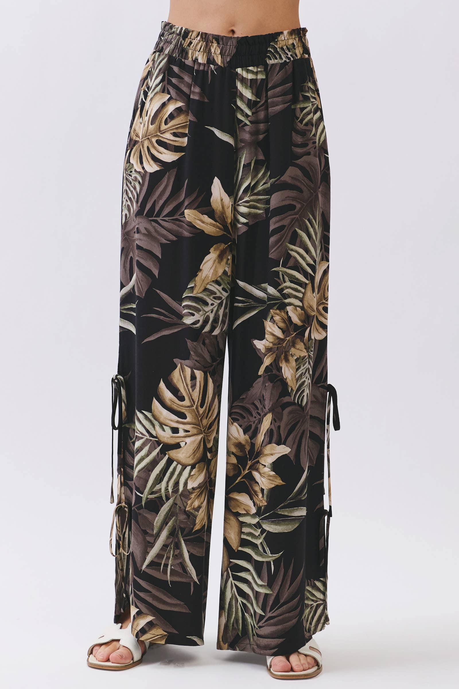 Monstera Split Tie Detail Pants