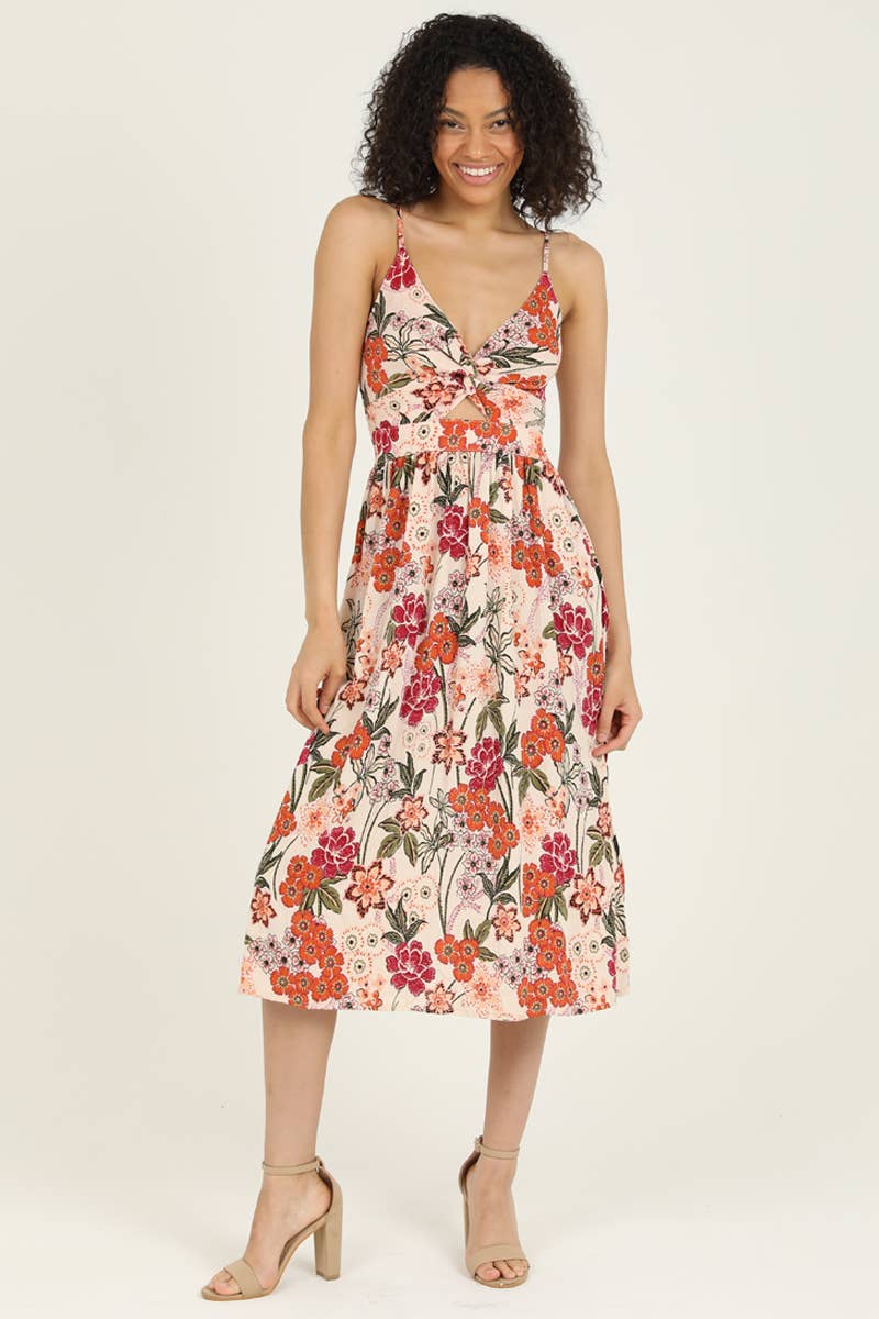 Romantic Floral Midi Dress