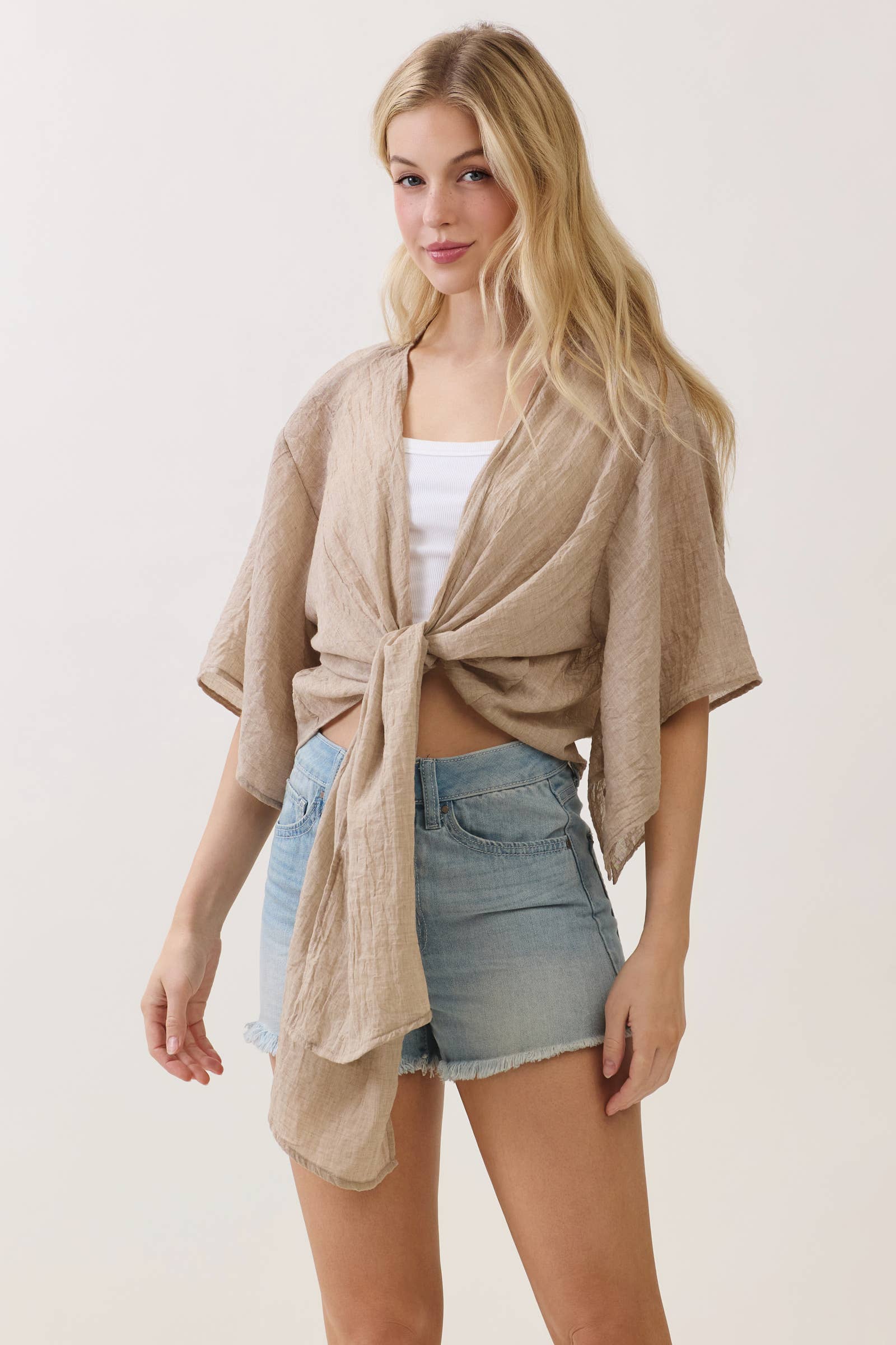 Open Front Tie Cardigan
