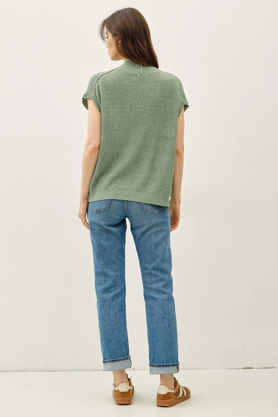 Knit Short Sleeved Open Cardigan
