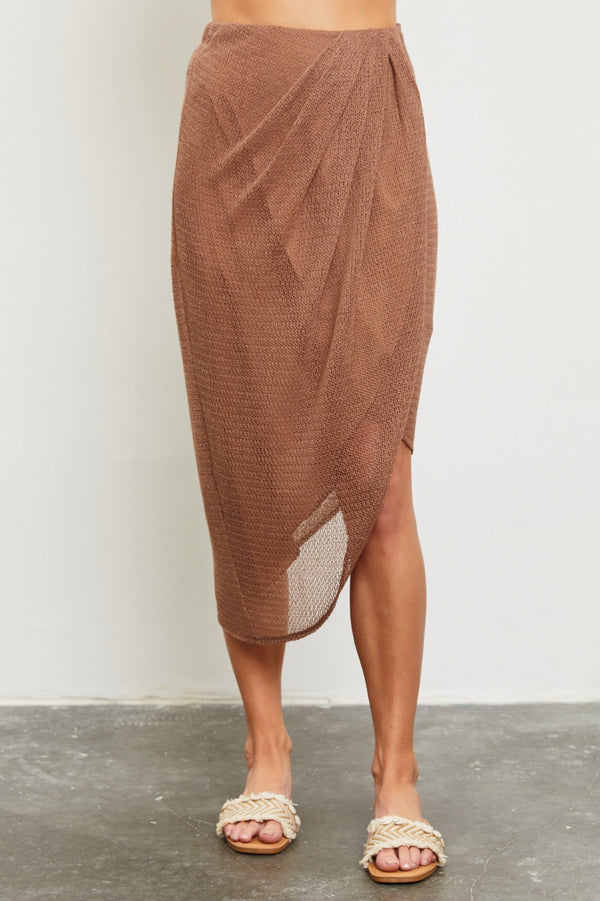 Pleated Asymmetrical Skirt