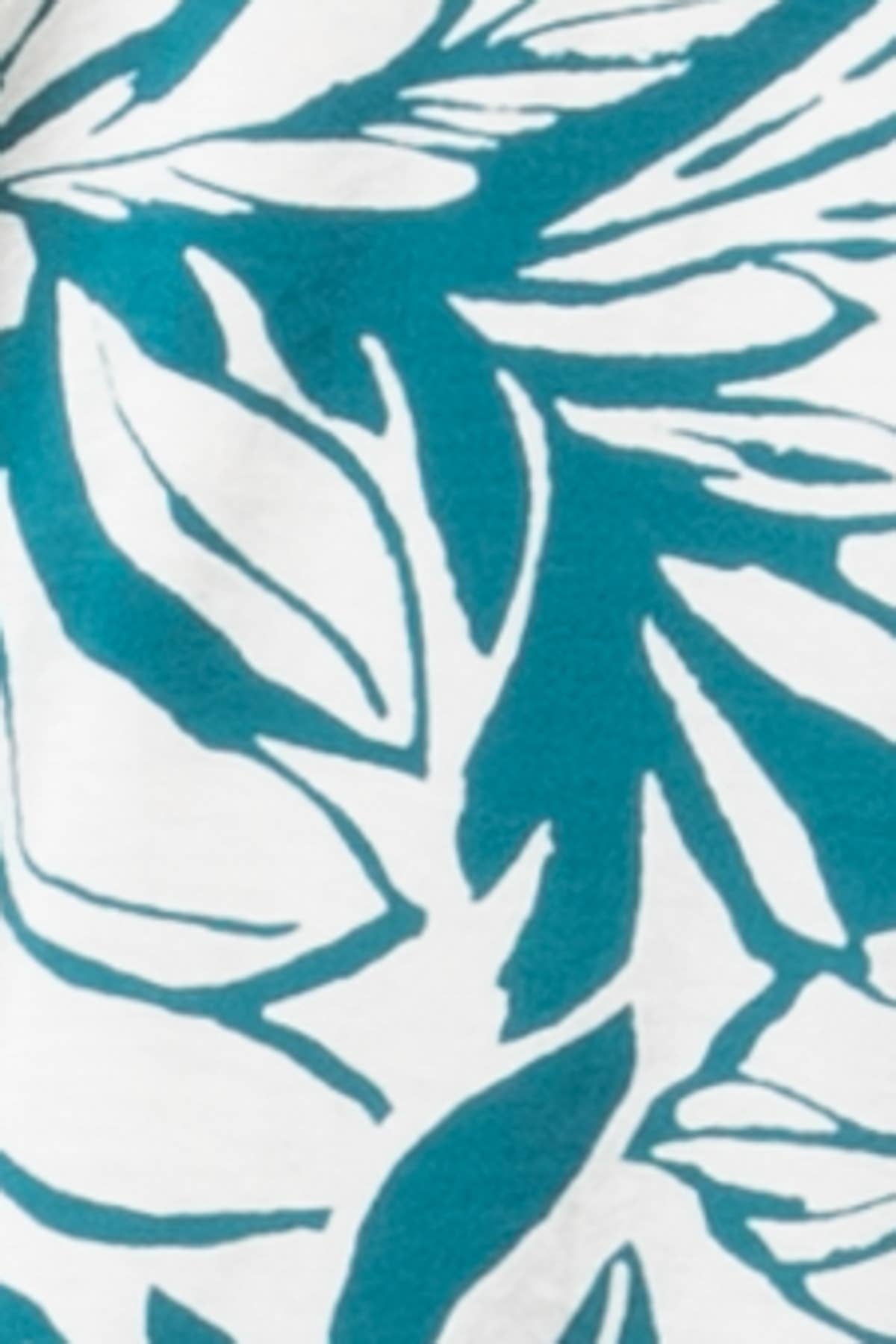 Tropical Print 3/4 Sleeve Tie Front Top