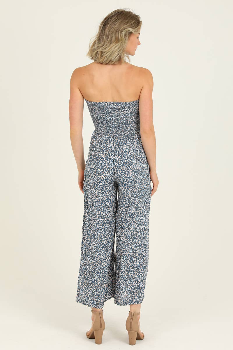 Ditsy Floral Smock Jumpsuit