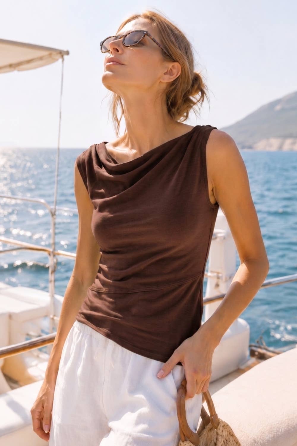 Sleeveless Draped Top