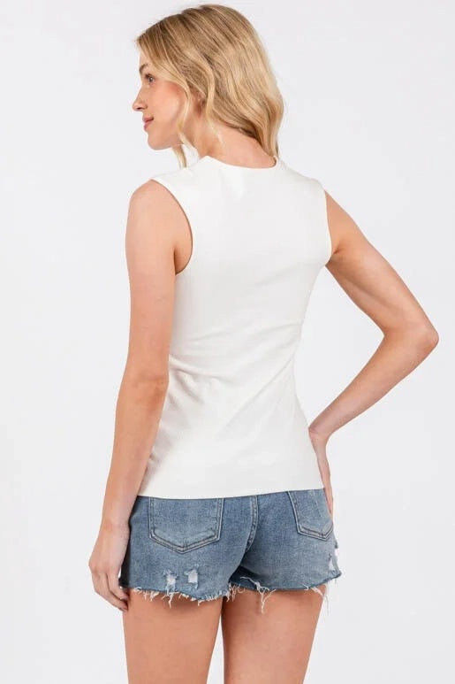 Cotton V Neck Double Layer Top