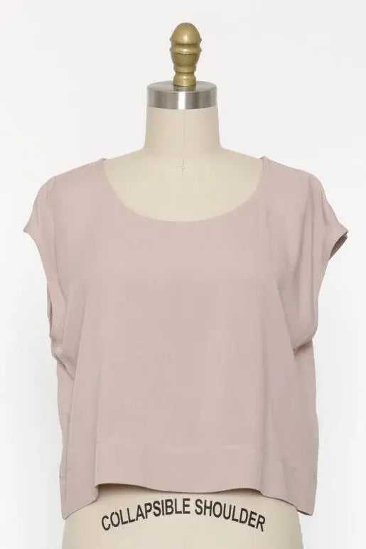 Woven Boxy Extended Sleeve Top