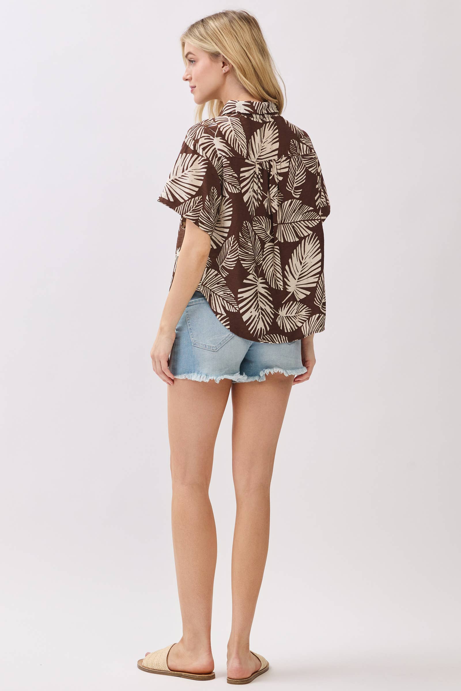 Oversized Button Down Short Sleeve Shirt