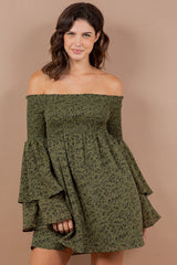 Flutter Sleeve Dress (2 colors)