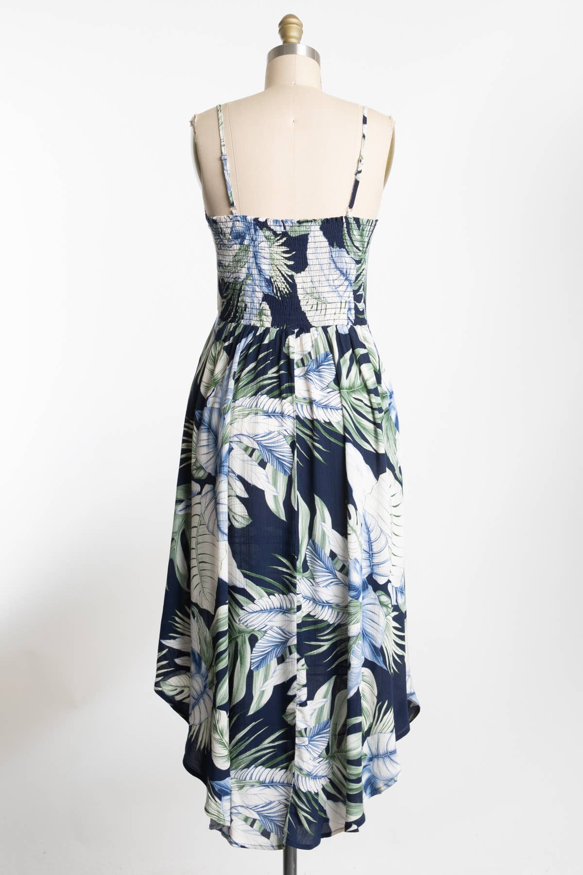 Tropical Ruche Bodice Midi Dress