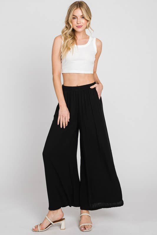 Elastic Cropped Pants