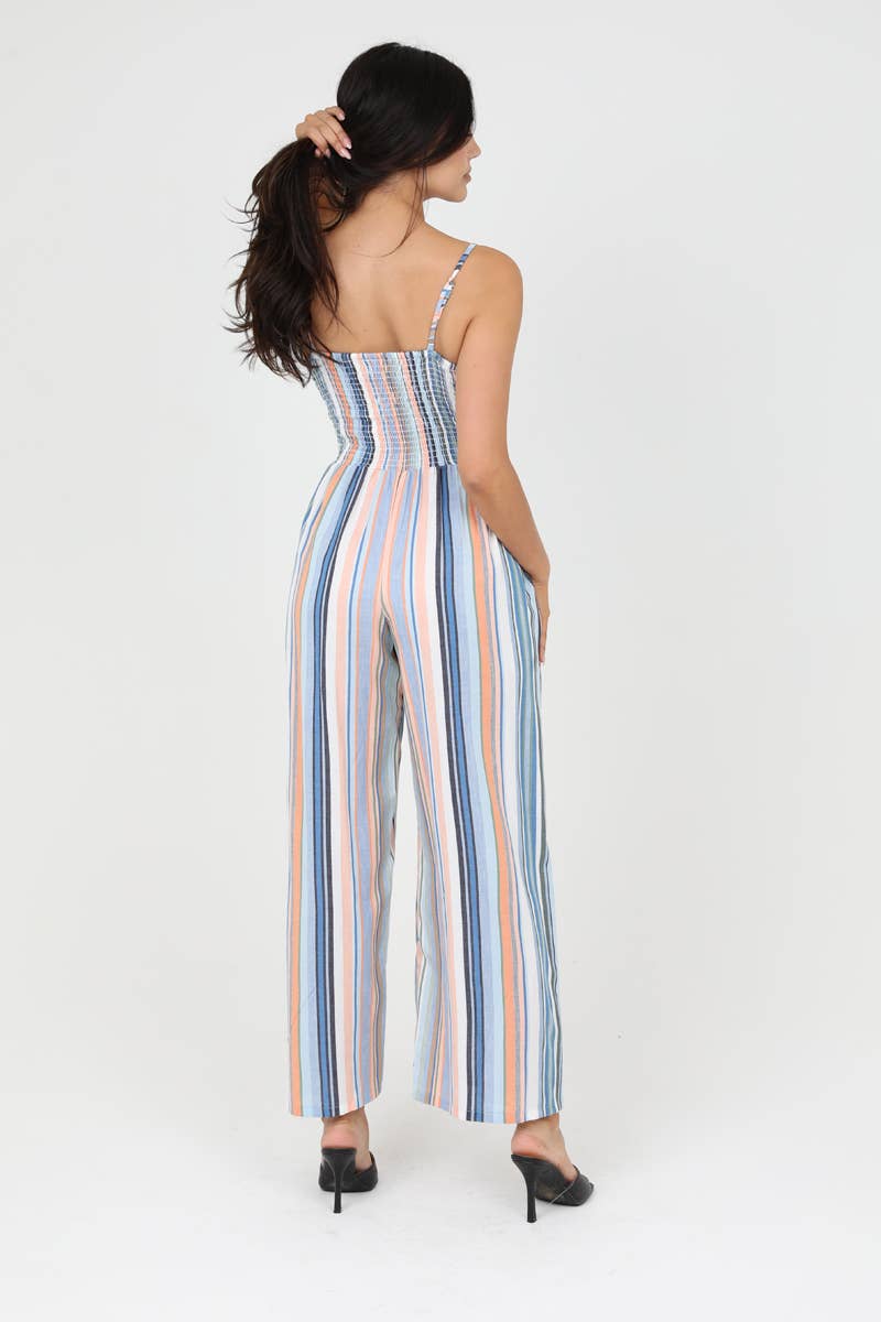 Candy Stripe Twist Front Jumpsuit