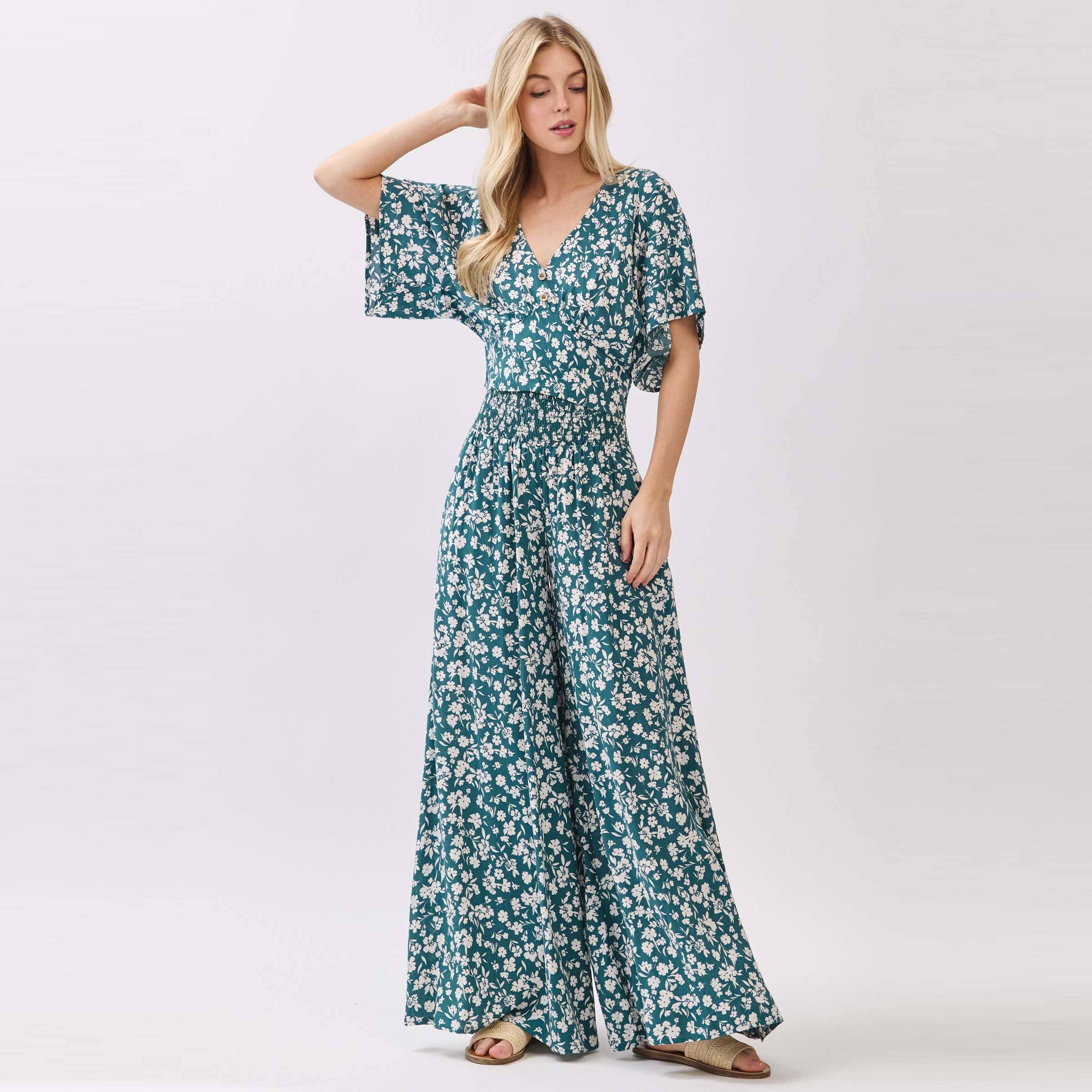 Floral Printed Wide Leg Pants