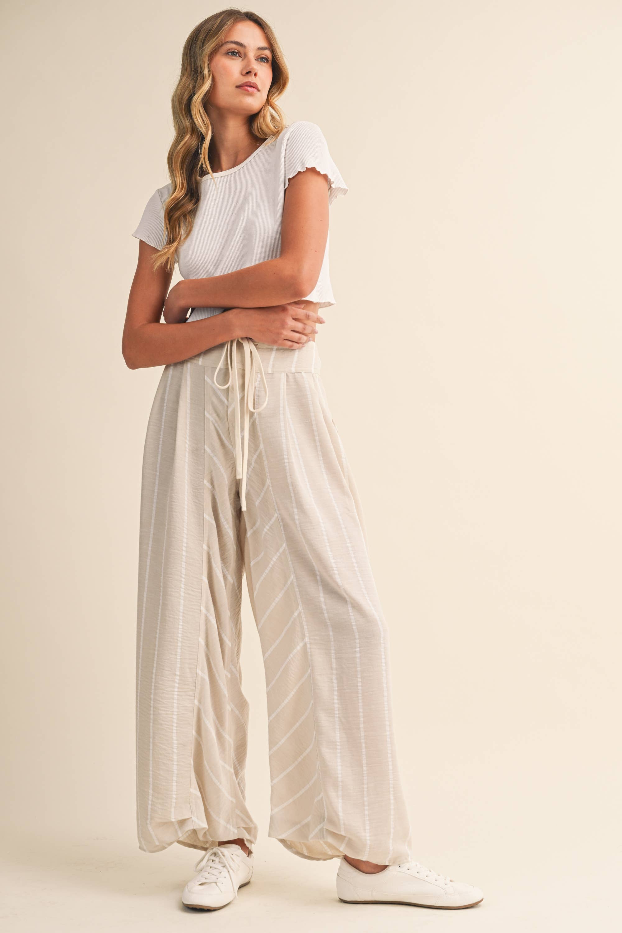 Multi Stripe Wide Leg Pants