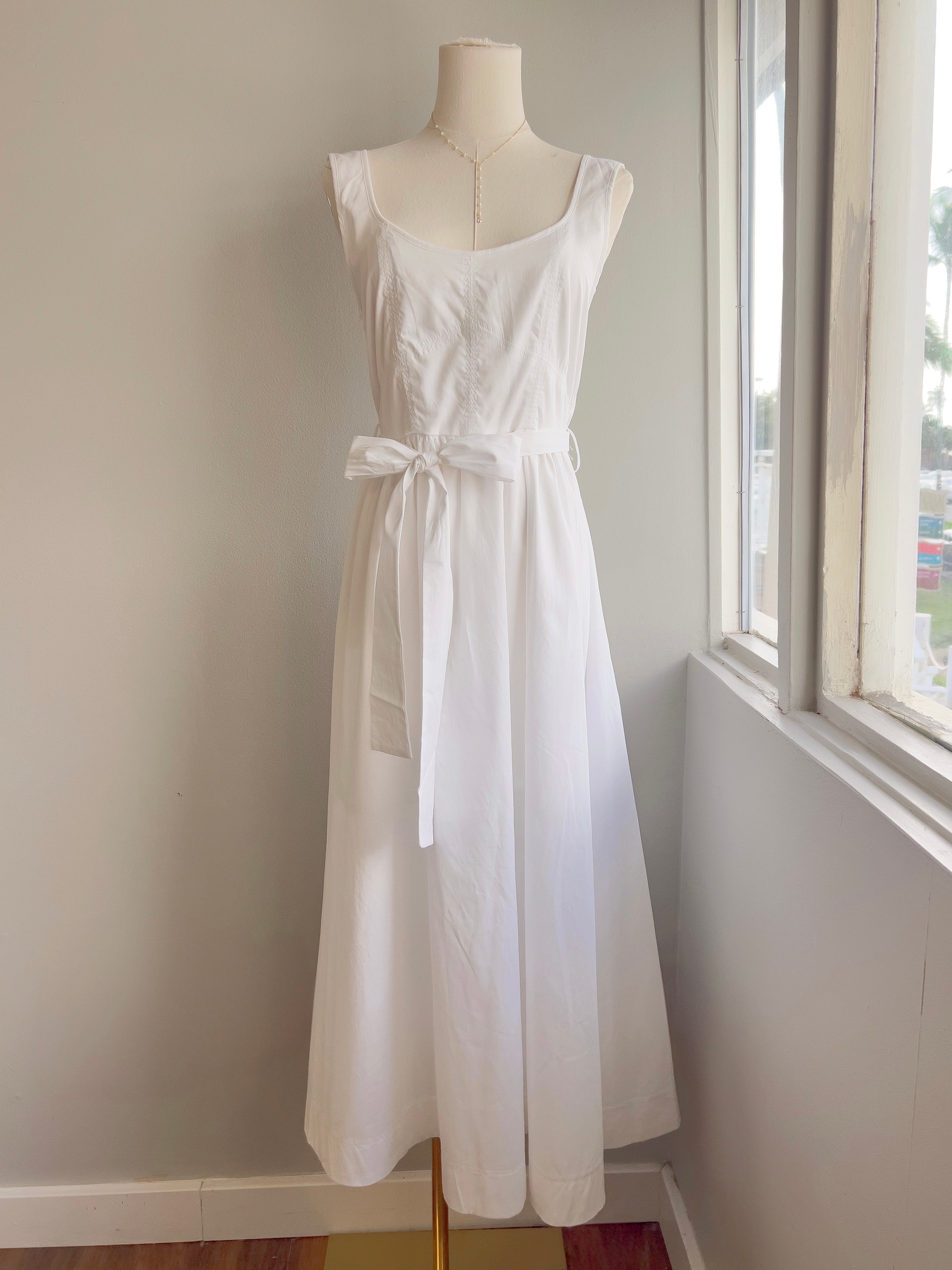 A-Line Waist Sash Midi Dress