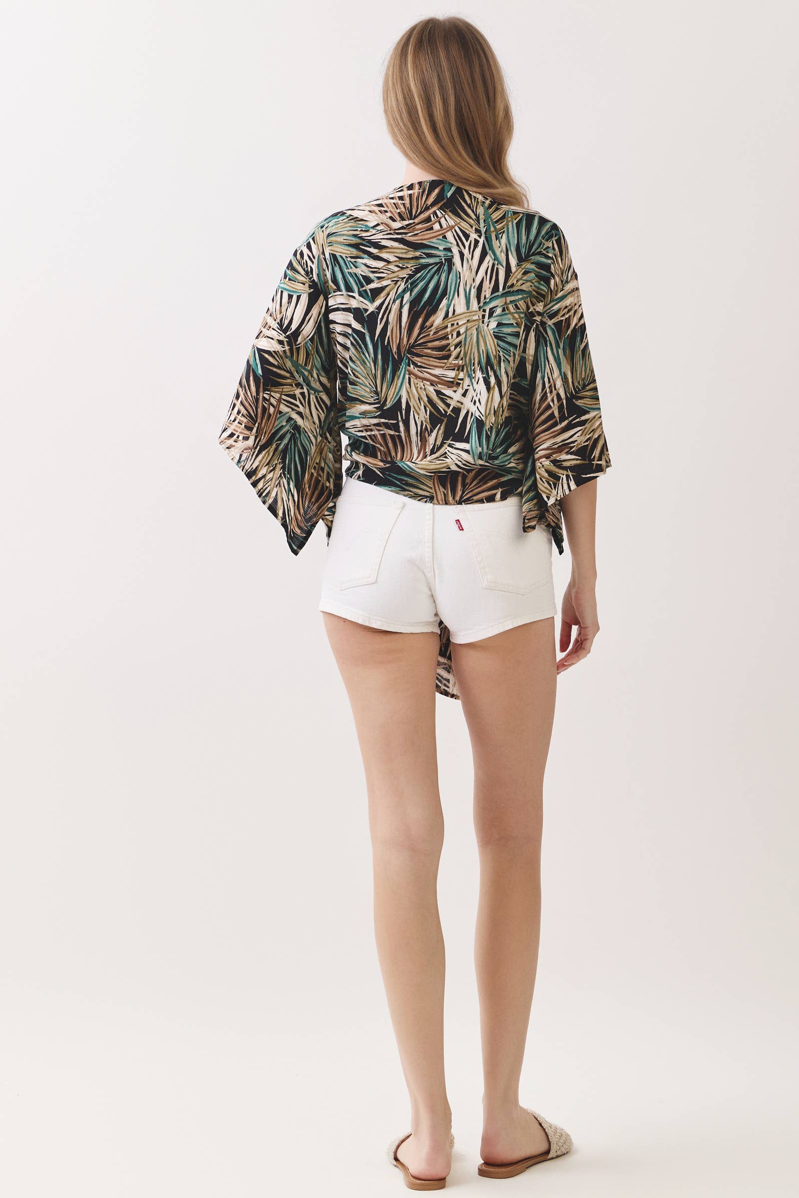 TROPICAL PRINT KIMONO CARDIGAN