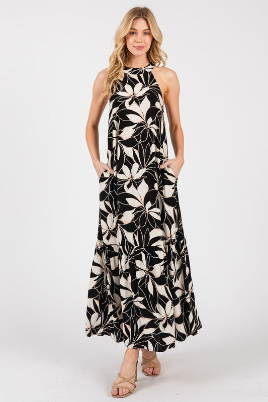 Halter Tiered Maxi Dress