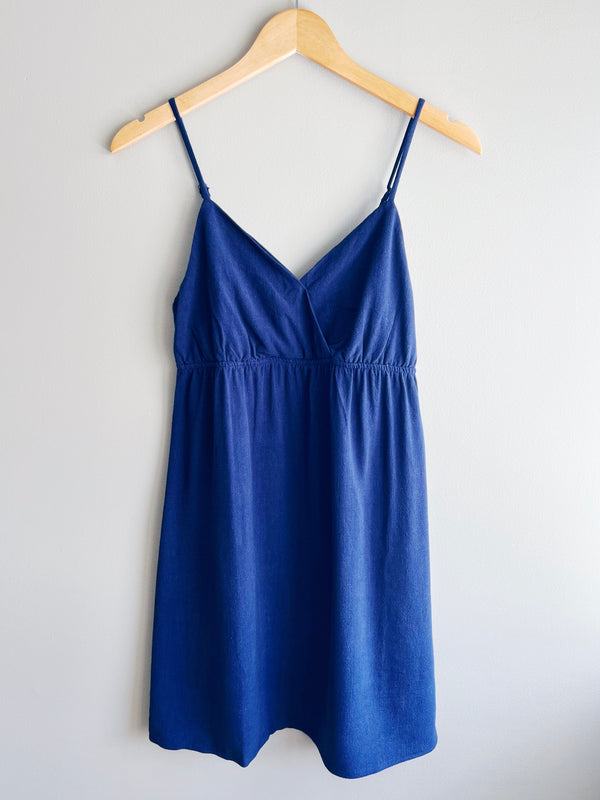 Linen Elastic Waist Mini Dress (2 colors)