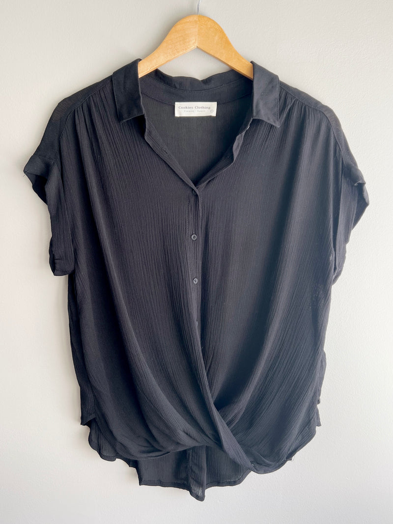Surplice Button Top (3 colors)