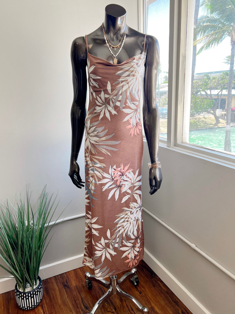 Frond Cowl Neck Maxi Dress (2 colors)