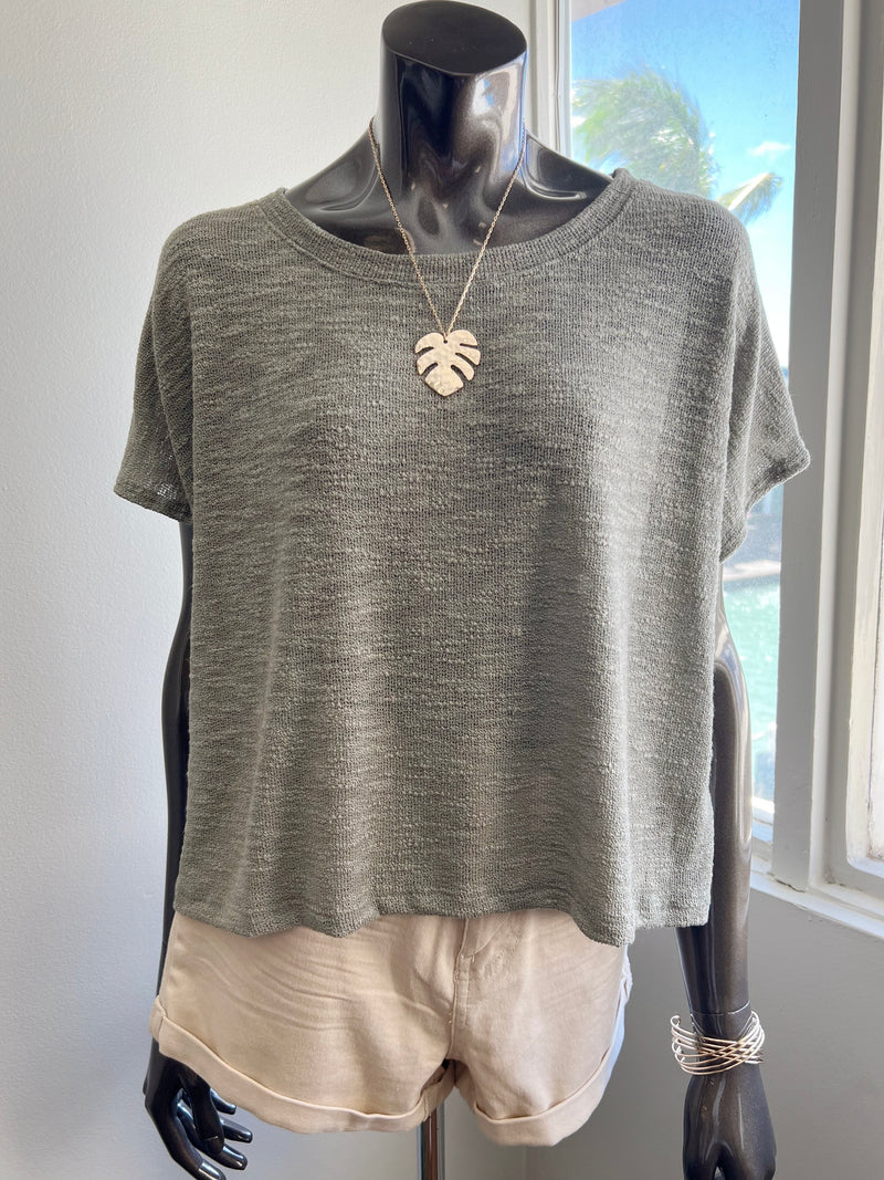 Knit Boxy Tee (3 colors)
