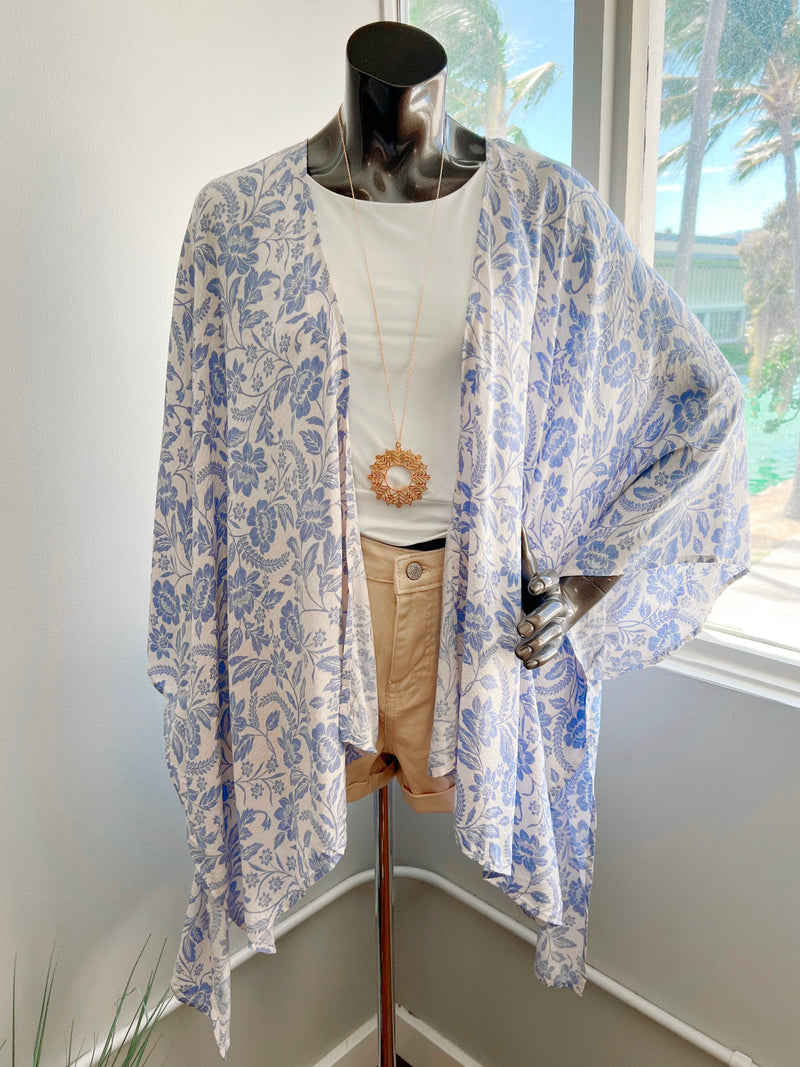 Floral Jacquard Kimono