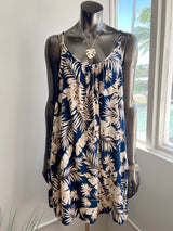 Leaf Print Strappy Back Dress