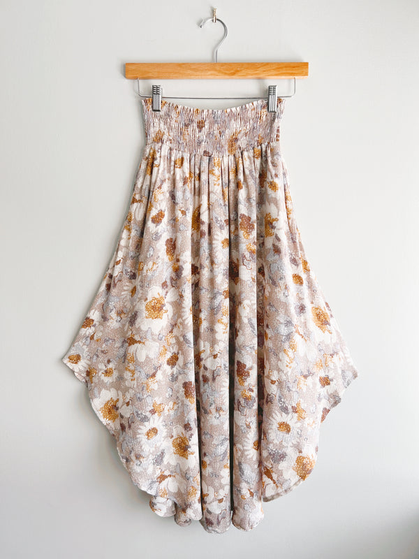Floral Smocked Midi Skirt