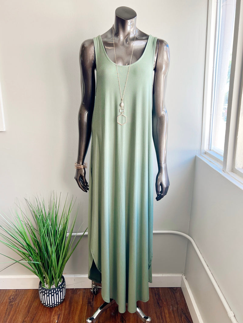Cross Back Maxi Dress (4 COLORS)