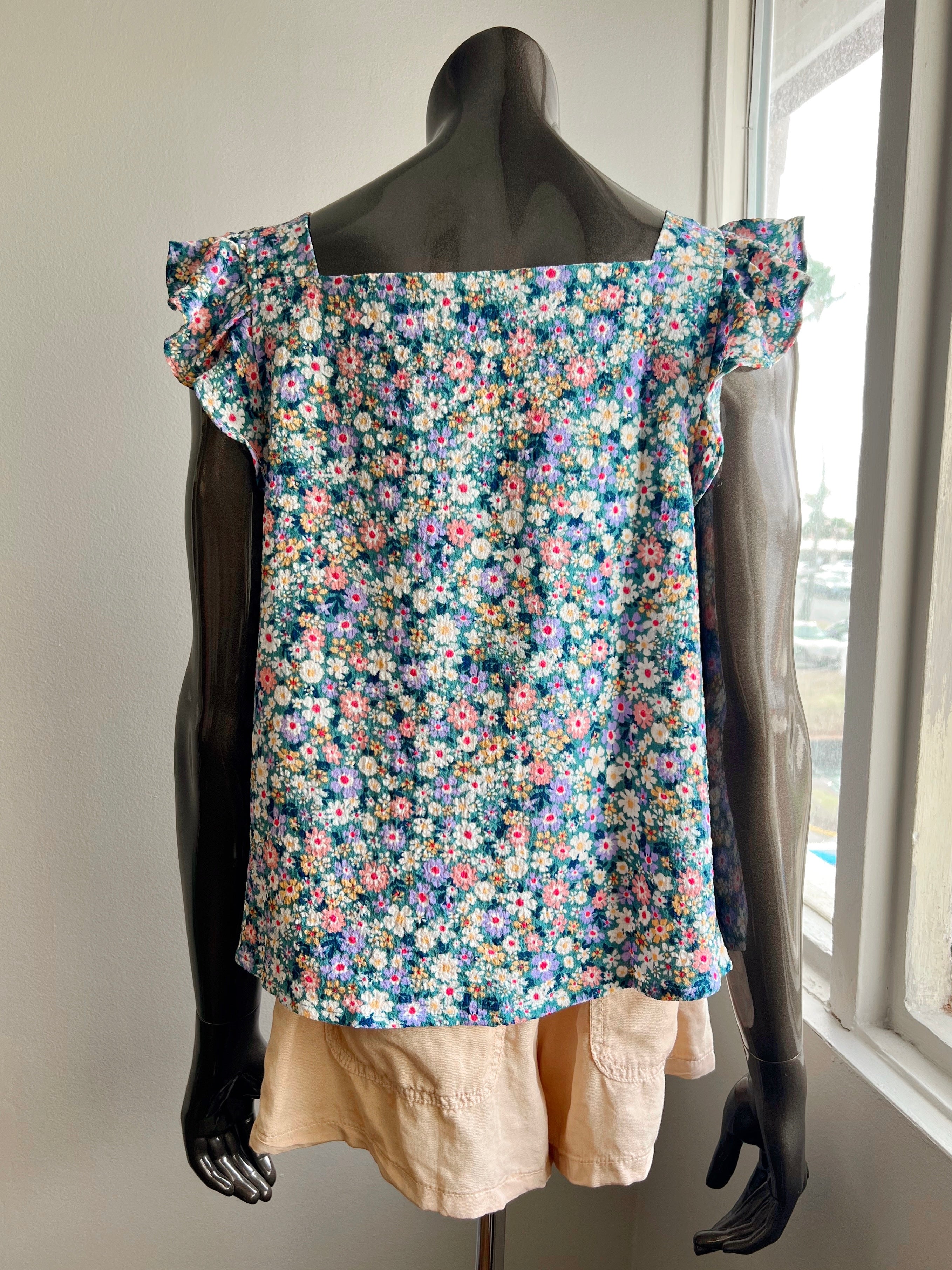 Floral Button Up Top (FINAL SALE)