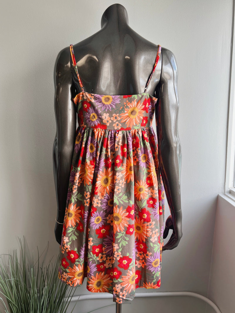 Floral Pleated Mini Dress