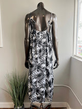 B&W Palm Midi Dress