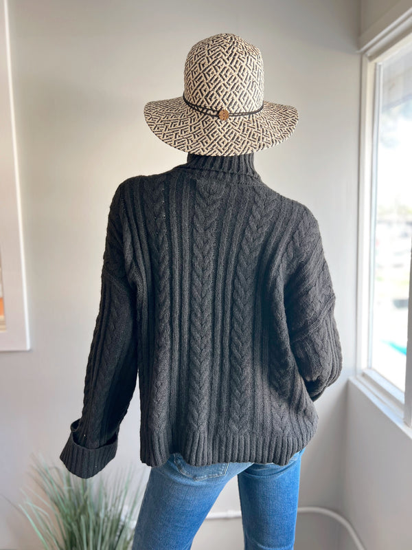 Cuff Sleeve Cowl Neck Sweater (FINAL SALE)