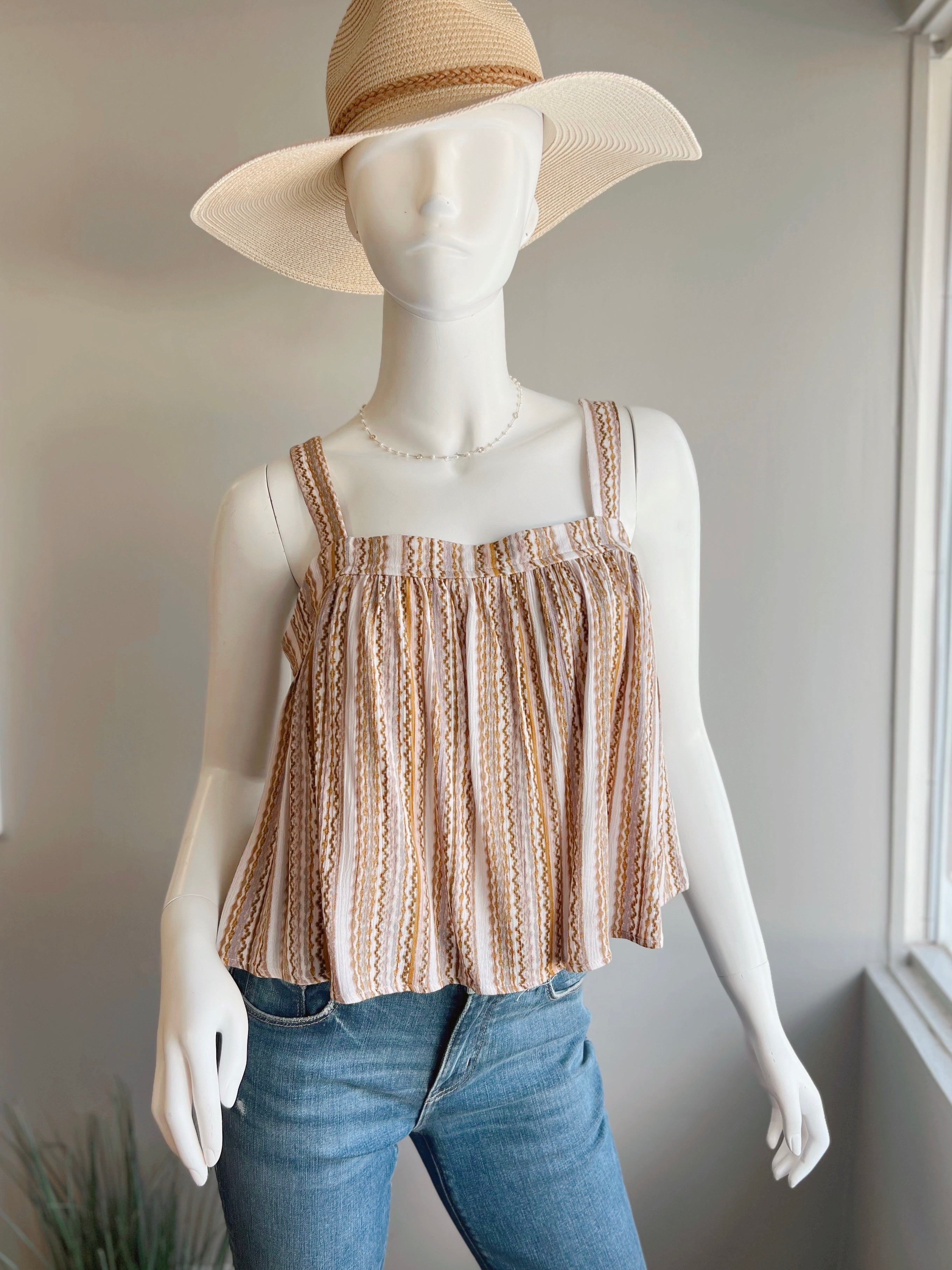 Striped Square Neck Tank (FINAL SALE)