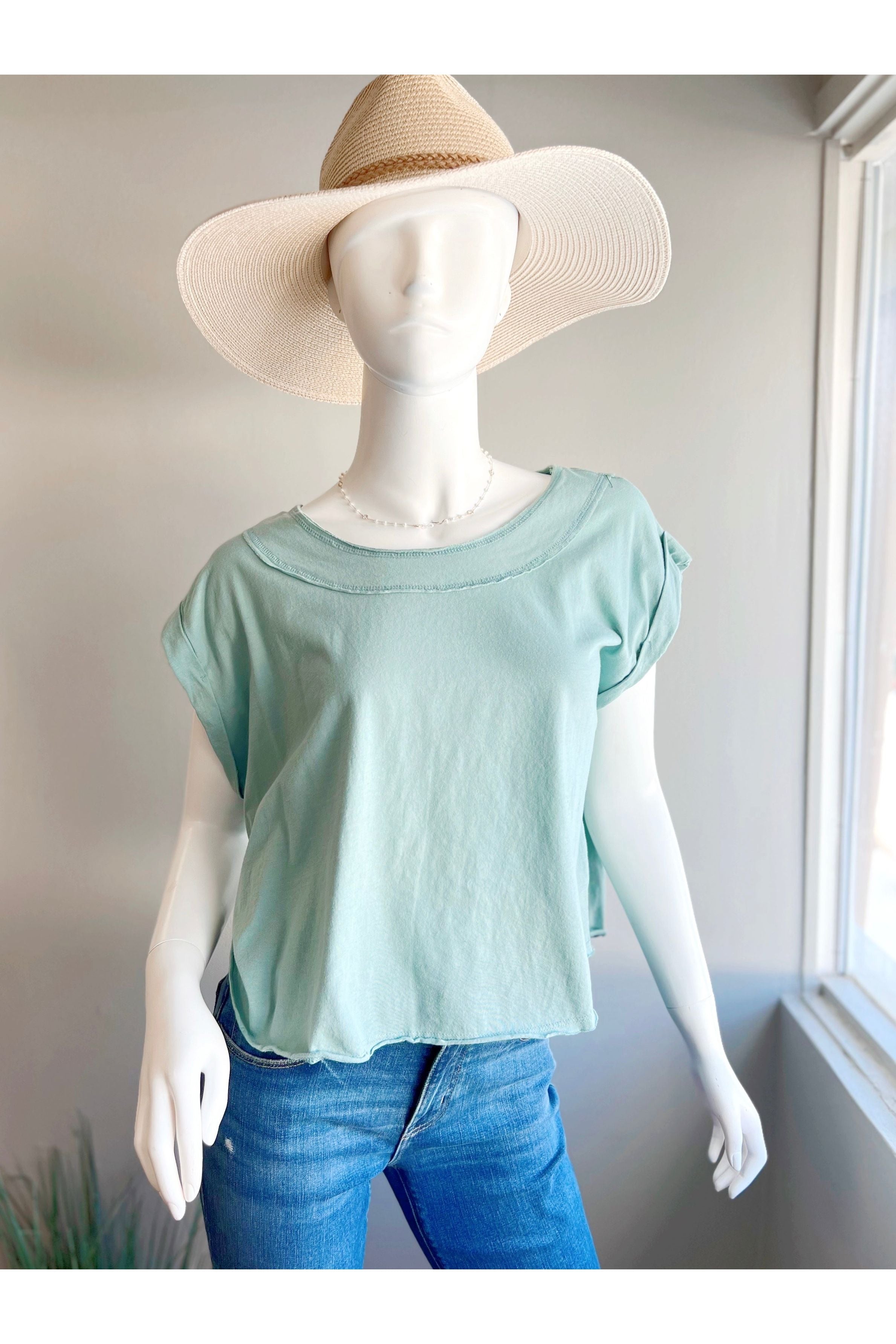 Cotton Raw Edge Top (FINAL SALE)